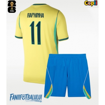 Brazilia Raphinha Belloli #11 Echipament de Fotbal Replică Mondial 2026 Copii Acasa (+ Șorturi)